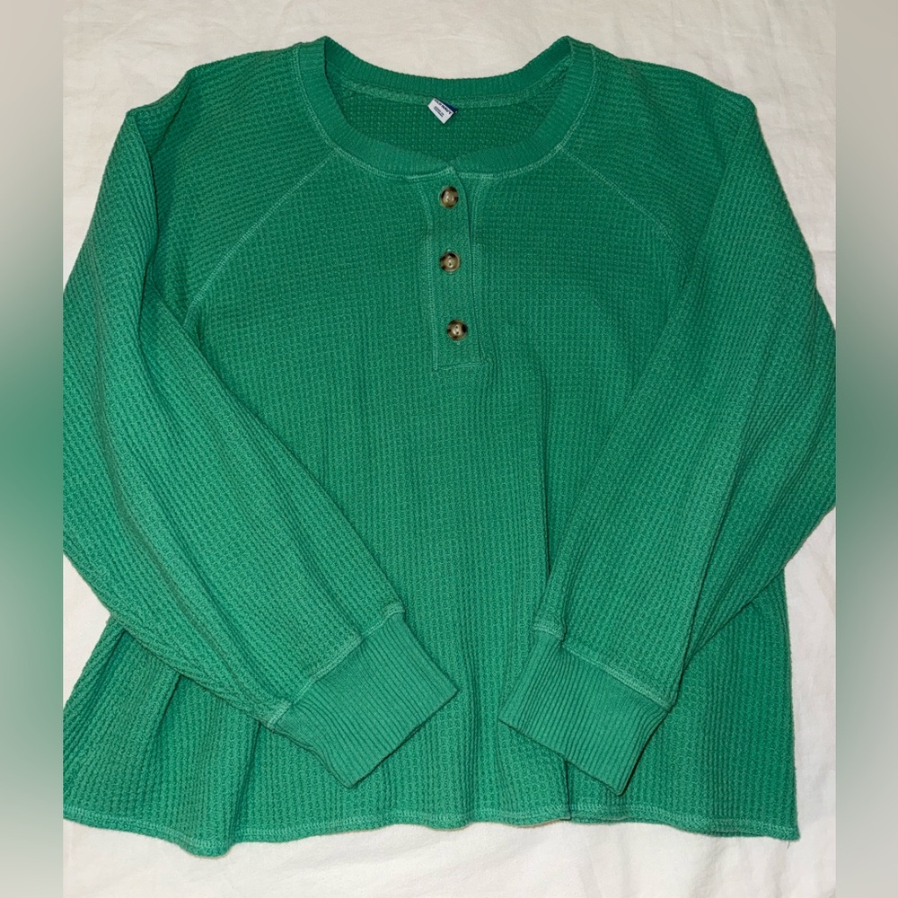 Old Navy Waffle Knit Henley Top